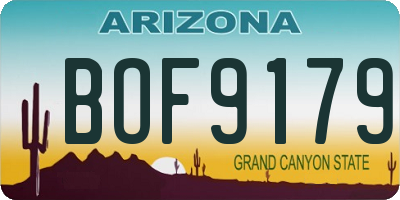 AZ license plate BOF9179