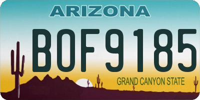 AZ license plate BOF9185