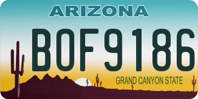 AZ license plate BOF9186