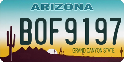 AZ license plate BOF9197