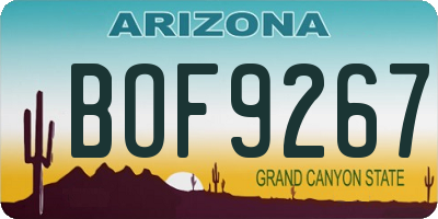 AZ license plate BOF9267