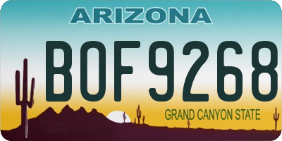 AZ license plate BOF9268