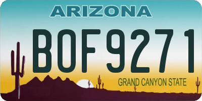AZ license plate BOF9271