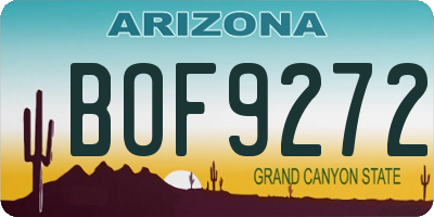 AZ license plate BOF9272