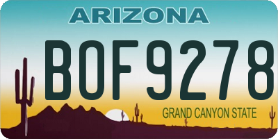 AZ license plate BOF9278