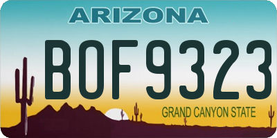 AZ license plate BOF9323