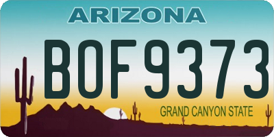 AZ license plate BOF9373
