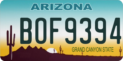 AZ license plate BOF9394