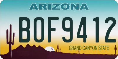 AZ license plate BOF9412