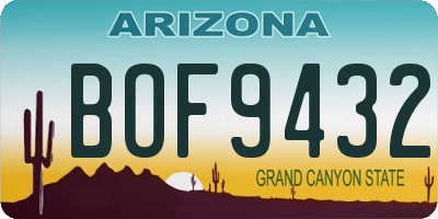 AZ license plate BOF9432
