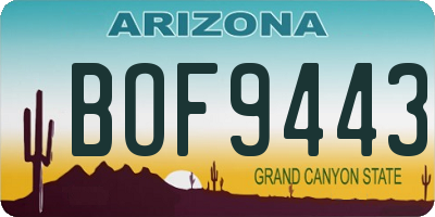 AZ license plate BOF9443