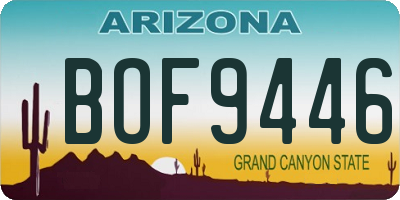 AZ license plate BOF9446