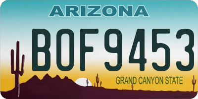 AZ license plate BOF9453