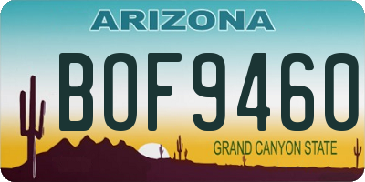 AZ license plate BOF9460