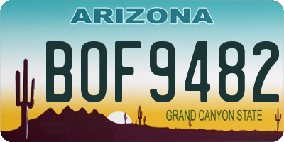 AZ license plate BOF9482