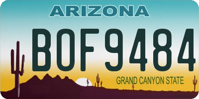 AZ license plate BOF9484