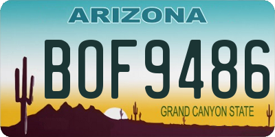 AZ license plate BOF9486