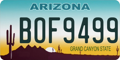 AZ license plate BOF9499