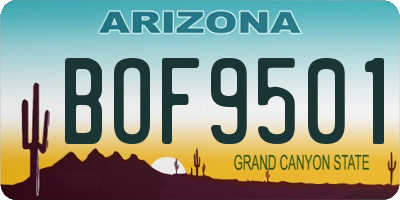 AZ license plate BOF9501
