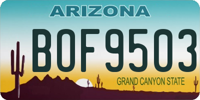 AZ license plate BOF9503