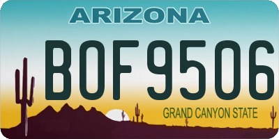 AZ license plate BOF9506