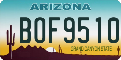 AZ license plate BOF9510