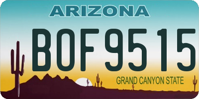AZ license plate BOF9515