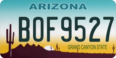 AZ license plate BOF9527