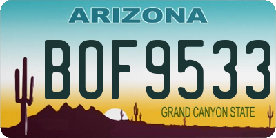 AZ license plate BOF9533