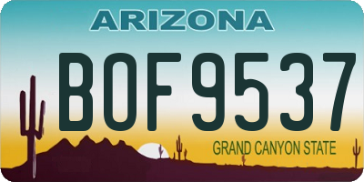 AZ license plate BOF9537