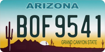 AZ license plate BOF9541