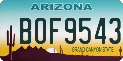 AZ license plate BOF9543