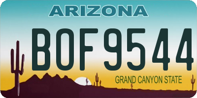 AZ license plate BOF9544