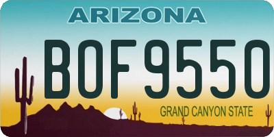 AZ license plate BOF9550
