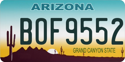 AZ license plate BOF9552