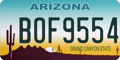 AZ license plate BOF9554