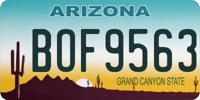 AZ license plate BOF9563