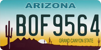 AZ license plate BOF9564