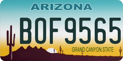 AZ license plate BOF9565