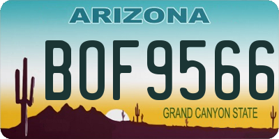 AZ license plate BOF9566