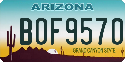 AZ license plate BOF9570