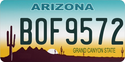 AZ license plate BOF9572