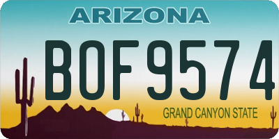 AZ license plate BOF9574