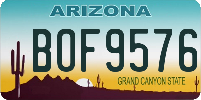 AZ license plate BOF9576