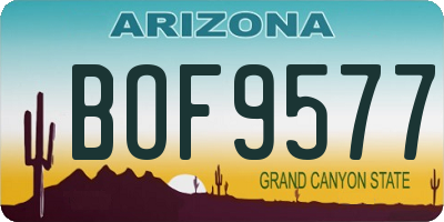 AZ license plate BOF9577