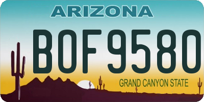 AZ license plate BOF9580