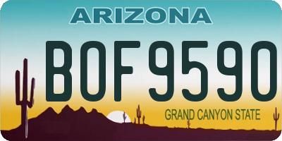 AZ license plate BOF9590