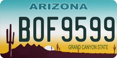 AZ license plate BOF9599