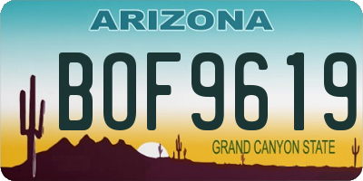 AZ license plate BOF9619