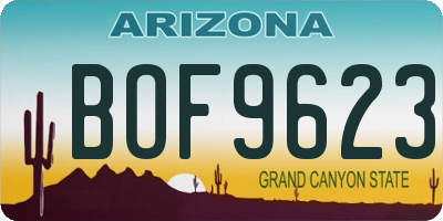 AZ license plate BOF9623